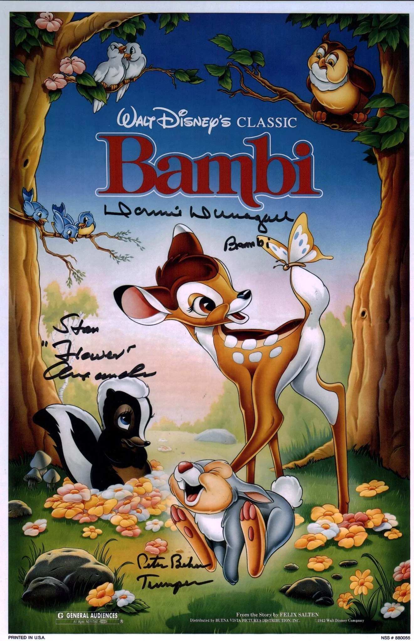 Bambi 11x17 Cast Photo Poster Signed x3 Signed Behn Dunagan Alexander JSA Certified Autograph - Image 4