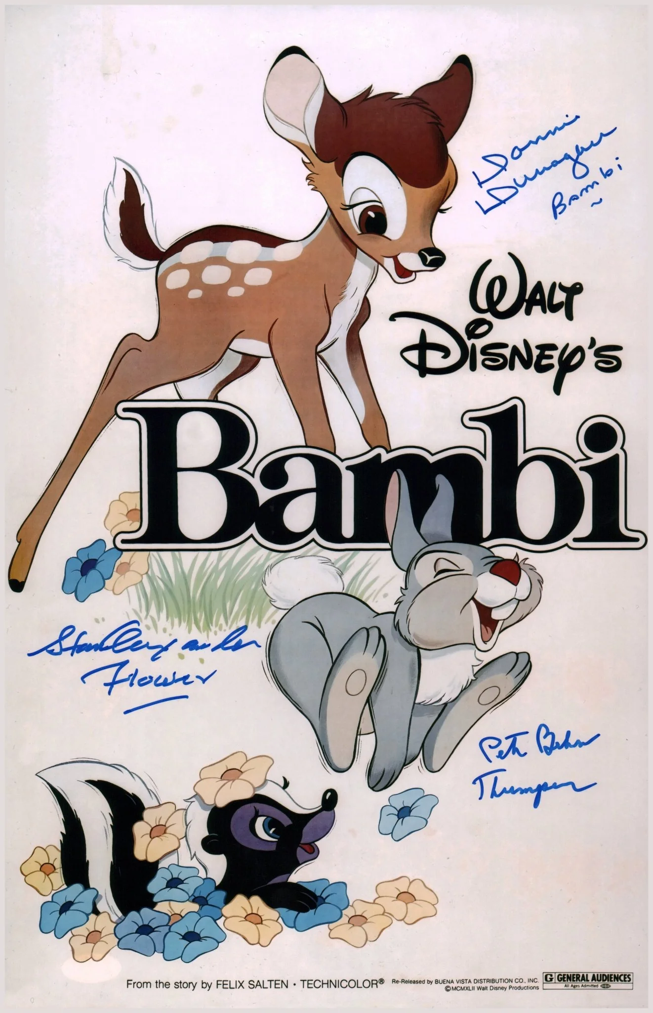 Bambi 11x17 Cast Photo Poster Signed x3 Signed Behn, Dunagan, Alexander JSA Certified Autograph - Image 2
