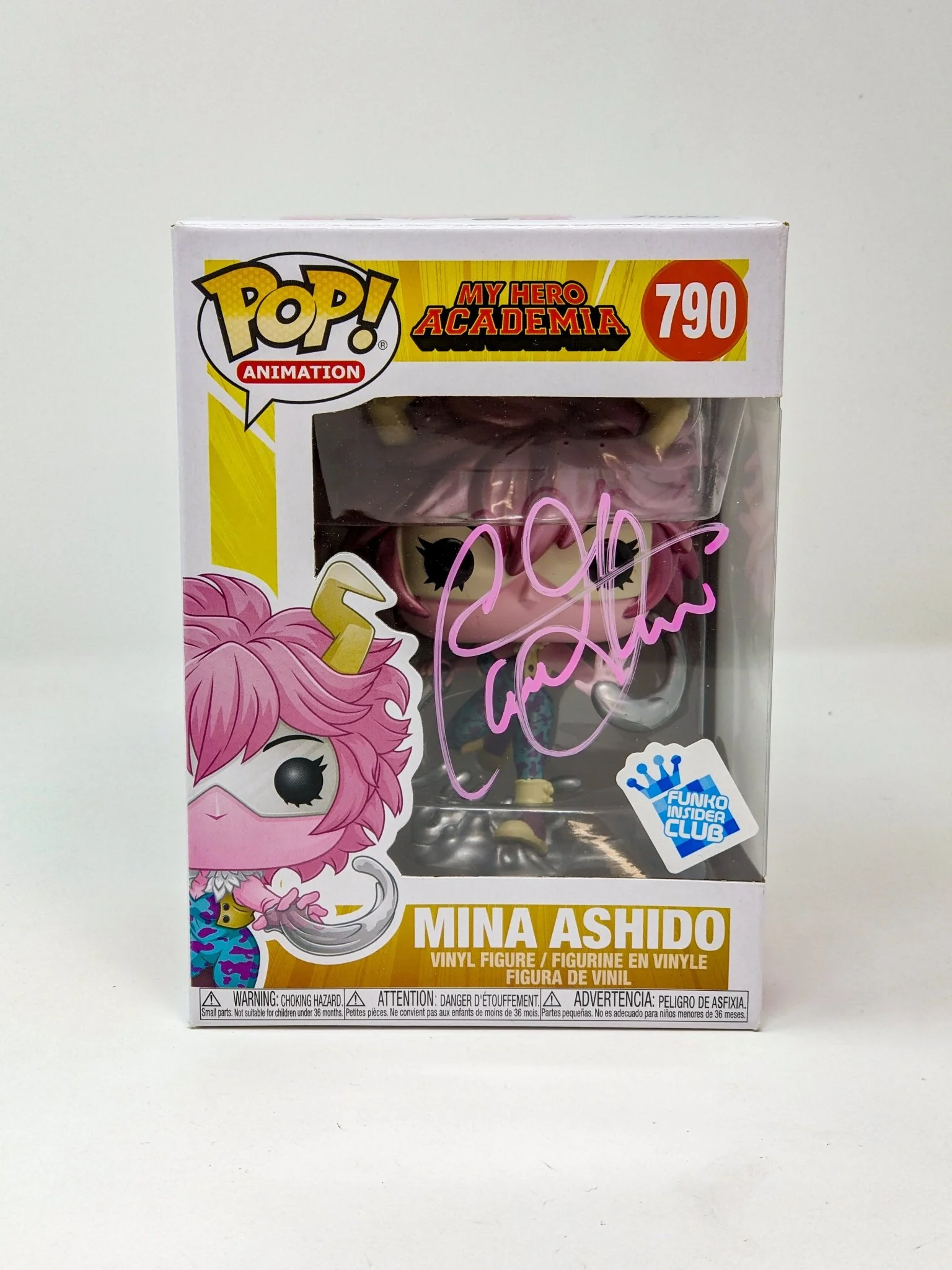 Caitlin Glass My Hero Academia Mina Ashido Funko Insider Club #790 Signed Funko Pop JSA Certified Autograph - Image 2