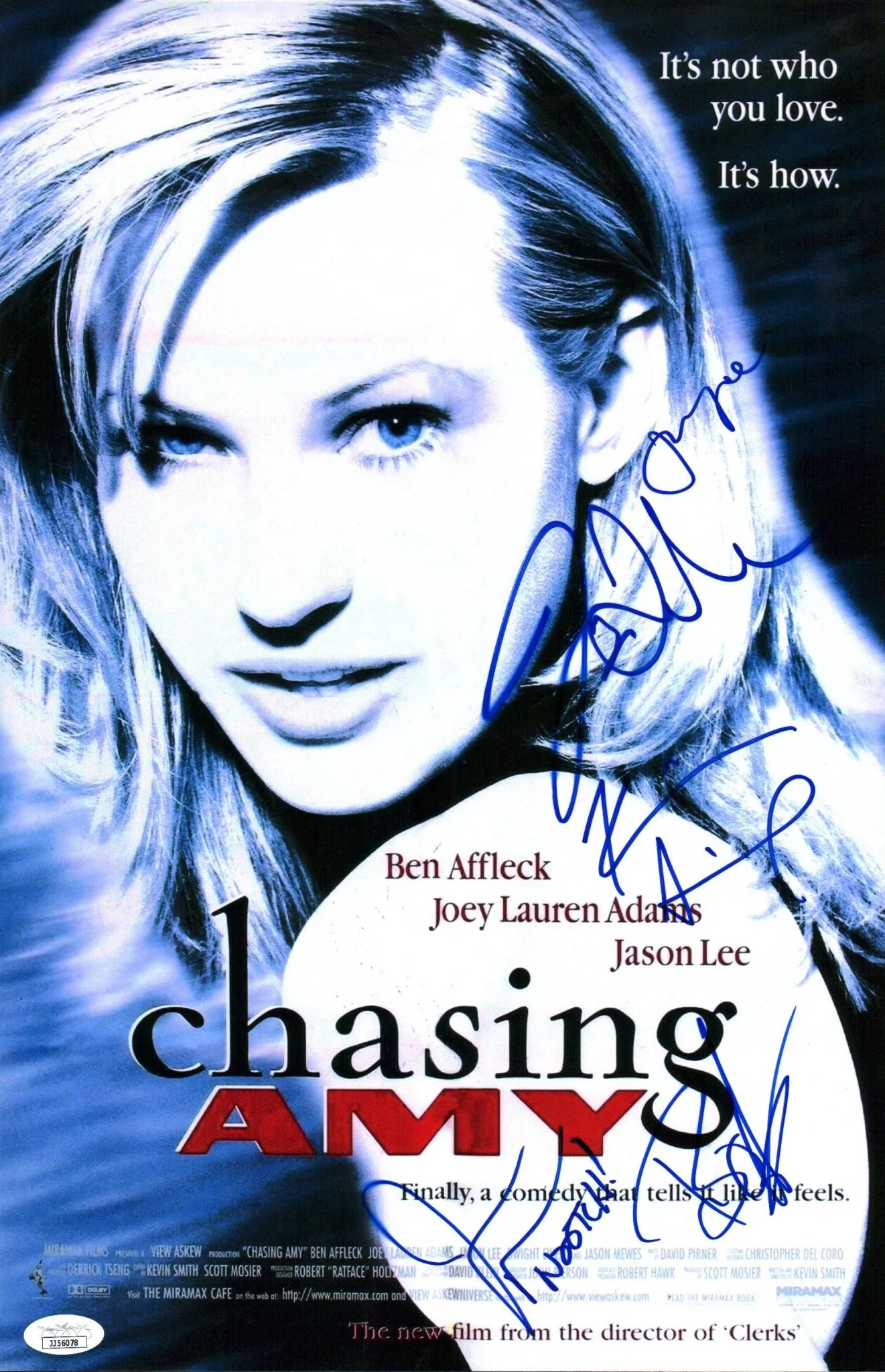 Chasing Amy 11x17 Signed Photo Poster Cast x5 Lee Adams Mewes O'Halloran Smith JSA Certified - Image 3