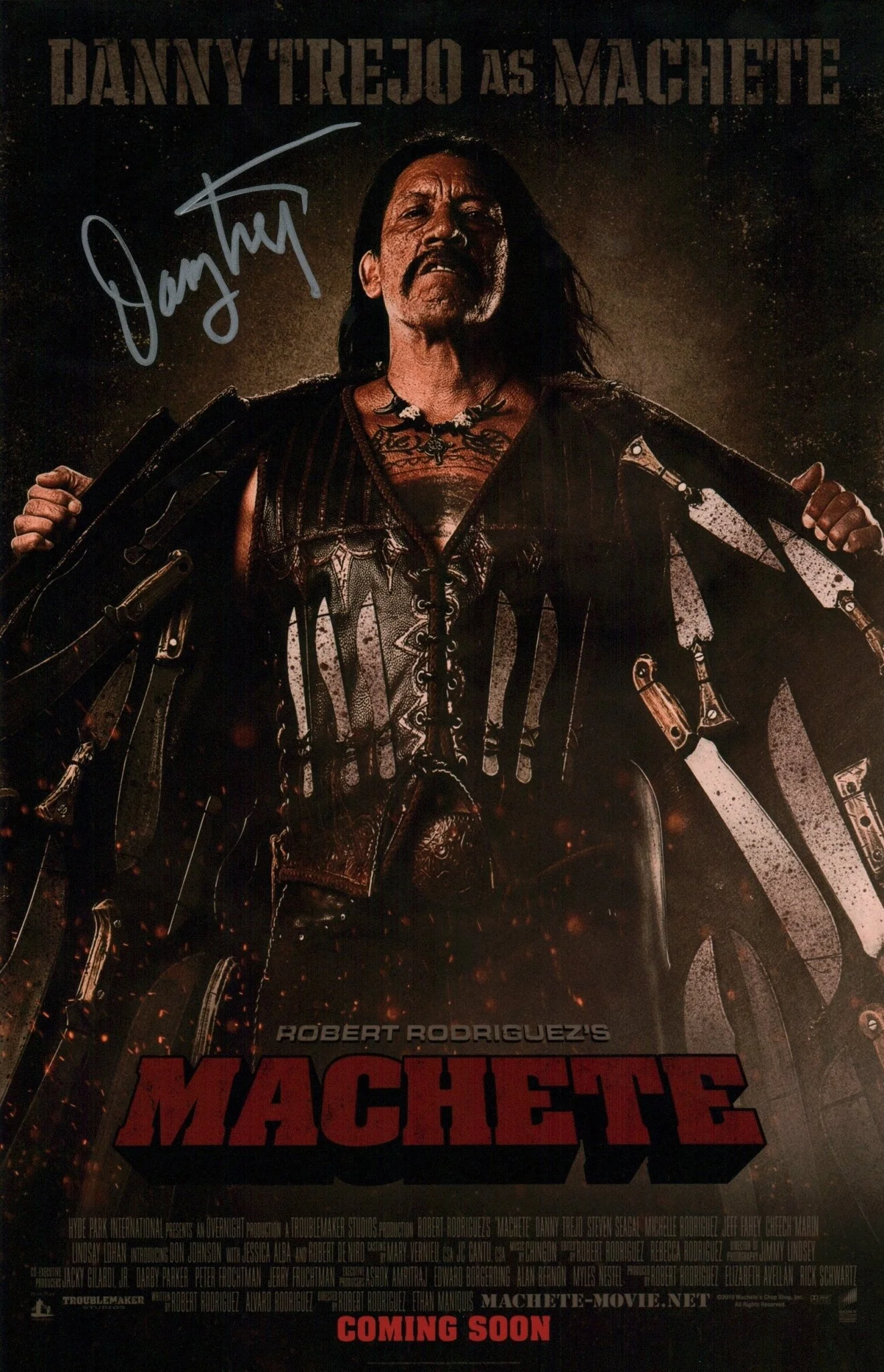 Danny Trejo Machete 11x17 Signed Mini Poster JSA Certified Autograph - Image 2