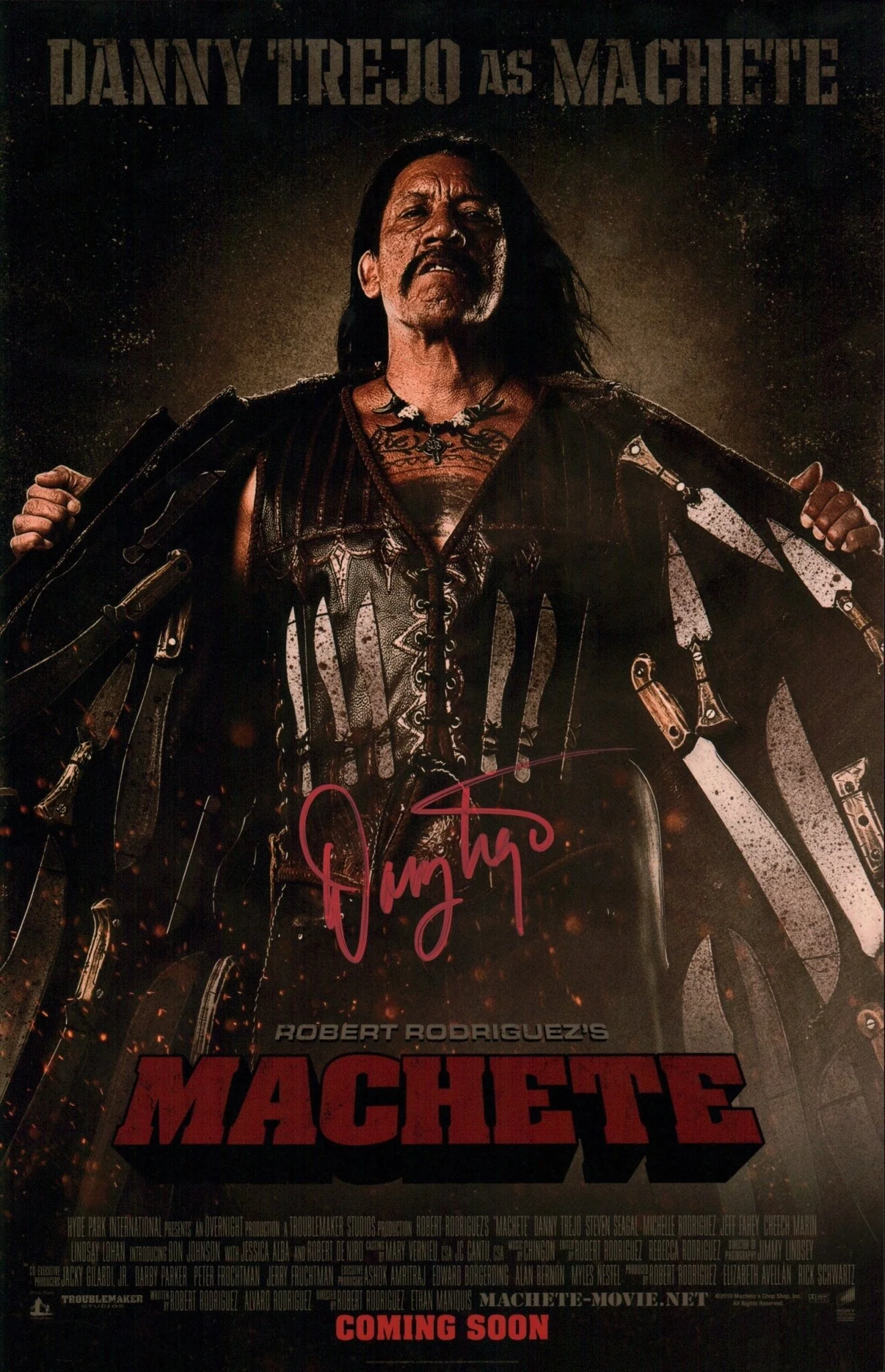 Danny Trejo Machete 11x17 Signed Mini Poster JSA Certified Autograph - Image 3