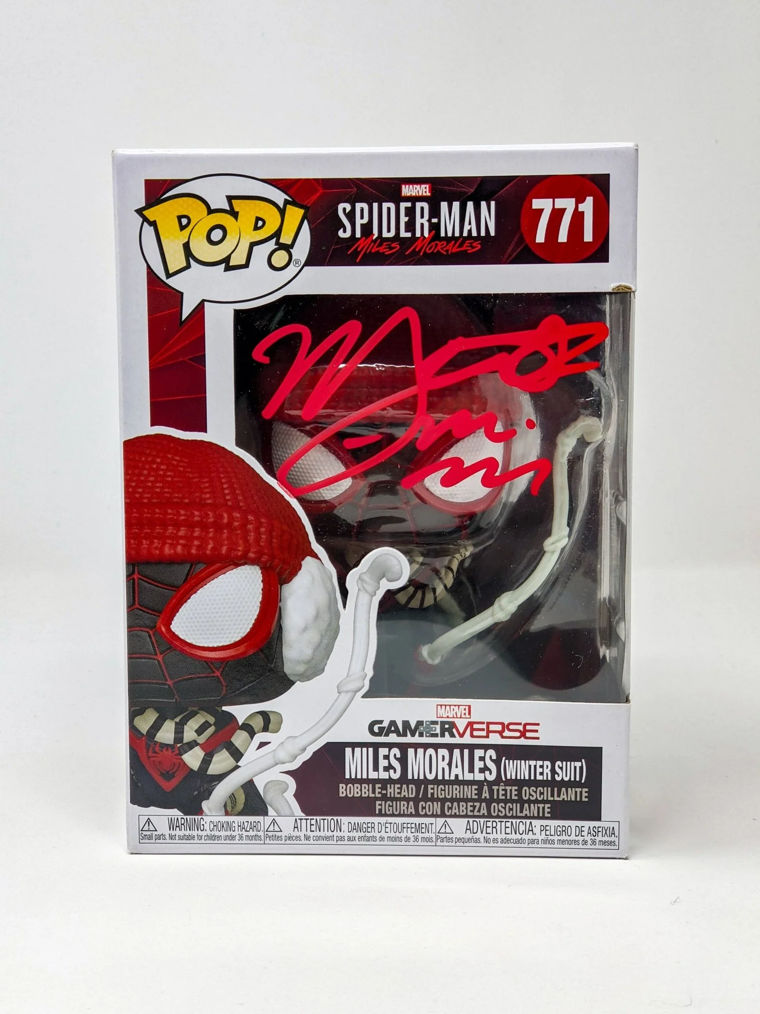 Nadji Jeter Spider-Man Miles Morales Winter Suit #771 Signed Funko Pop JSA Certified Autograph - Image 4