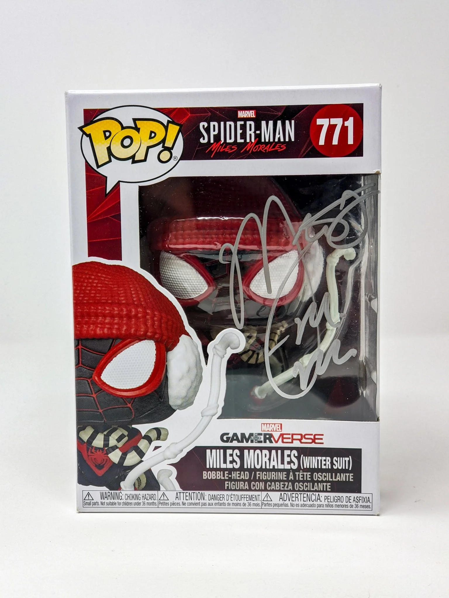 Nadji Jeter Spider-Man Miles Morales Winter Suit #771 Signed Funko Pop JSA Certified Autograph - Image 6