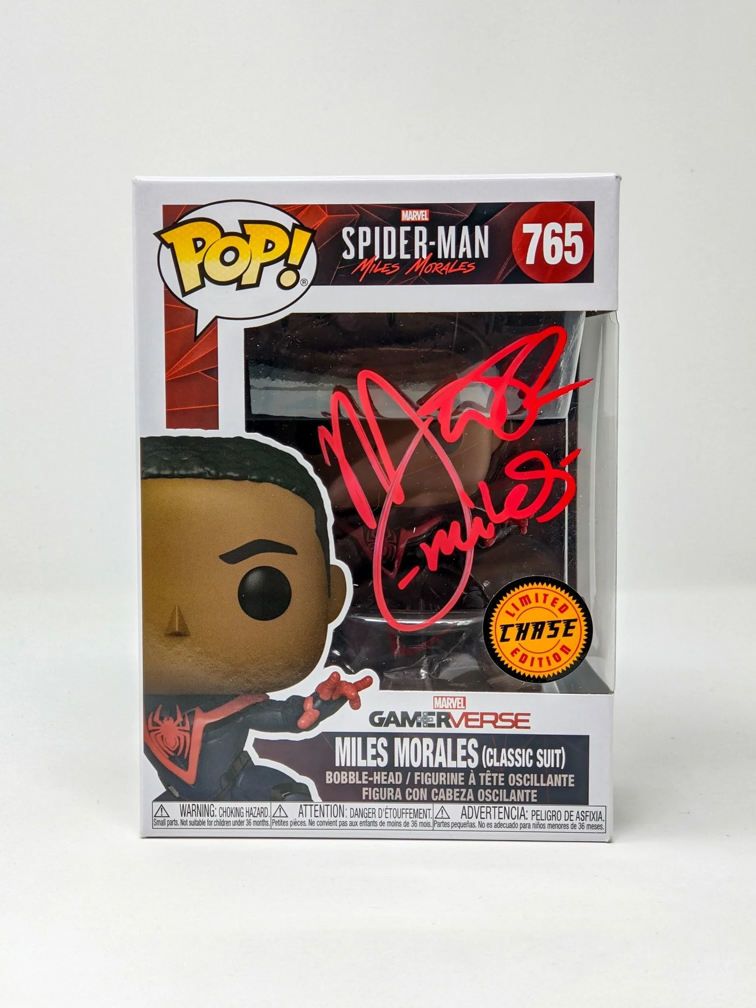 Nadji Jeter Spider-Man Miles Morales (Classic Suit) #765 CHASE Signed Funko Pop JSA Certified Autograph - Image 4