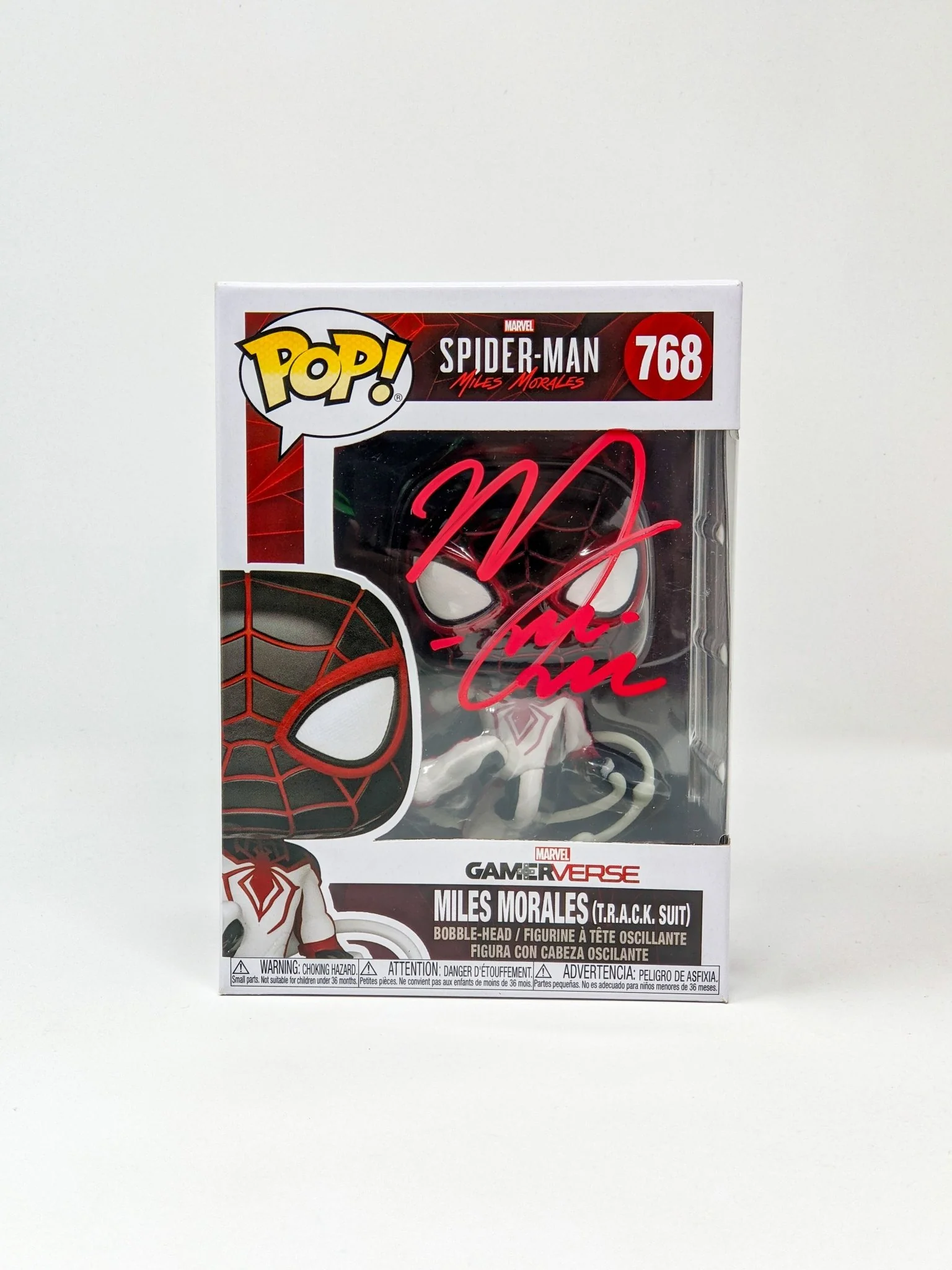 Nadji Jeter Spider-Man Miles Morales T.R.A.C.K. Suit #768 Signed Funko Pop JSA Certified Autograph - Image 3