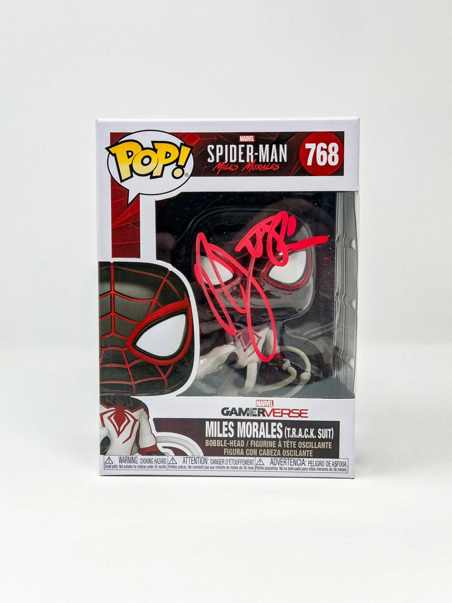 Nadji Jeter Spider-Man Miles Morales T.R.A.C.K. Suit #768 Signed Funko Pop JSA Certified Autograph - Image 4