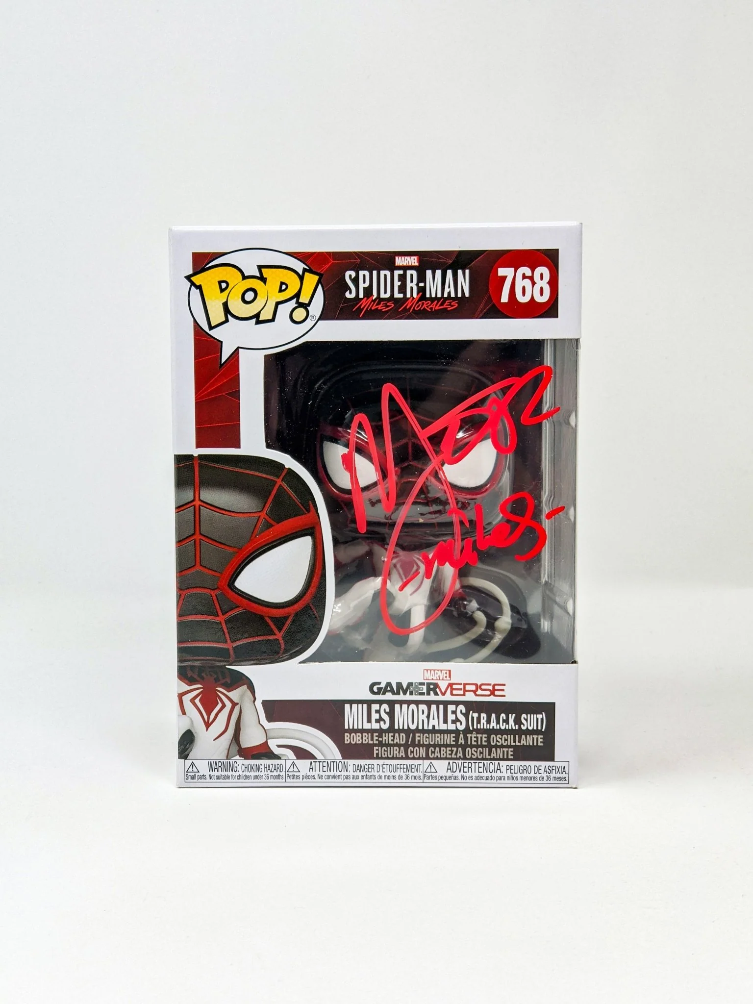 Nadji Jeter Spider-Man Miles Morales T.R.A.C.K. Suit #768 Signed Funko Pop JSA Certified Autograph - Image 5