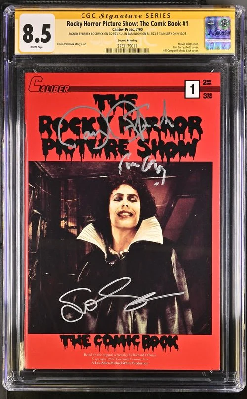 Rocky Horror Picture Show: The Comic Book #1 Second Printing CGC Signature Series 8.5 Cast x3 Signed Bostwick, Sarandon, Curry - Image 4