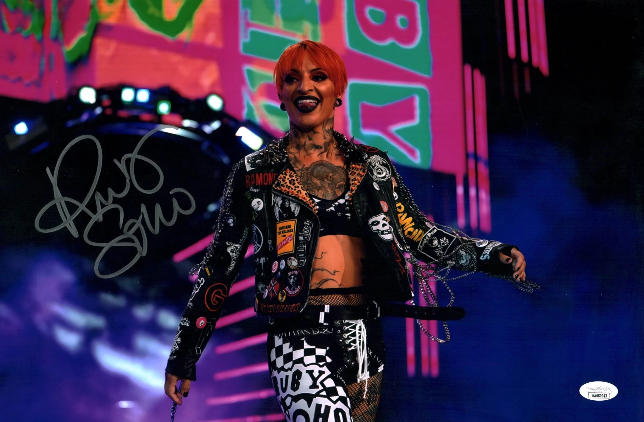 Ruby Soho Riott AEW Wrestling 11x17 Signed Photo Poster JSA Certified Autograph
