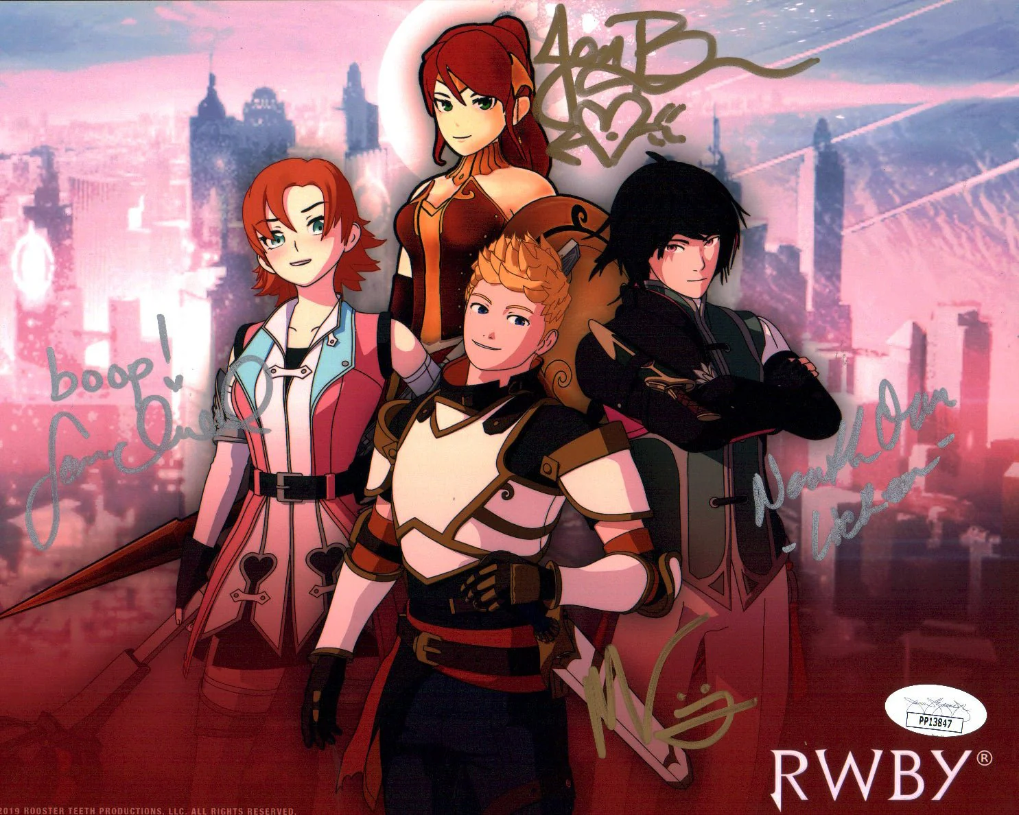 RWBY 8x10 Photo Cast x4 Signed Brown, Oum,Ireland, Luna JSA Certified Autograph - Image 3