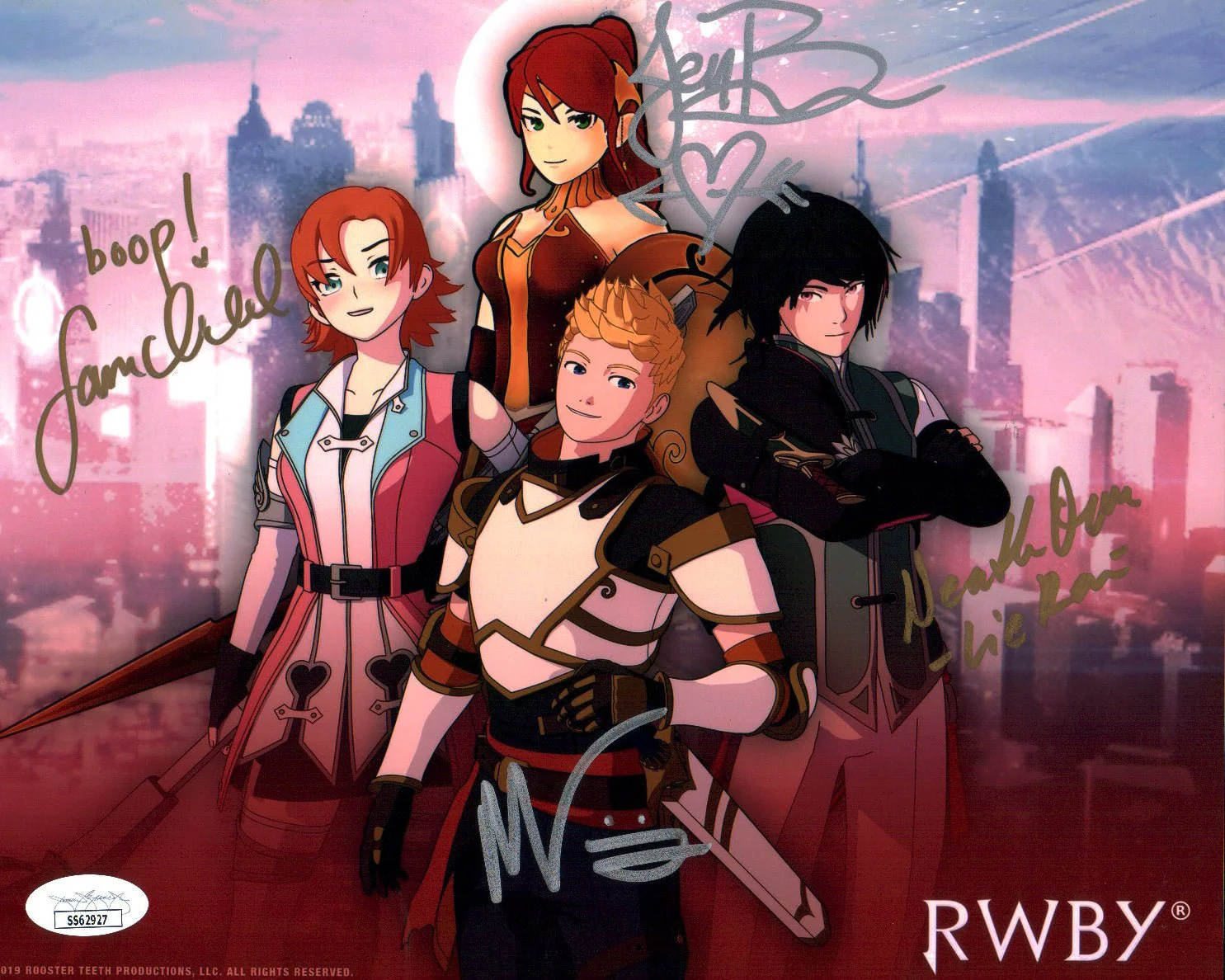 RWBY 8x10 Photo Cast x4 Signed Brown, Oum,Ireland, Luna JSA Certified Autograph - Image 4
