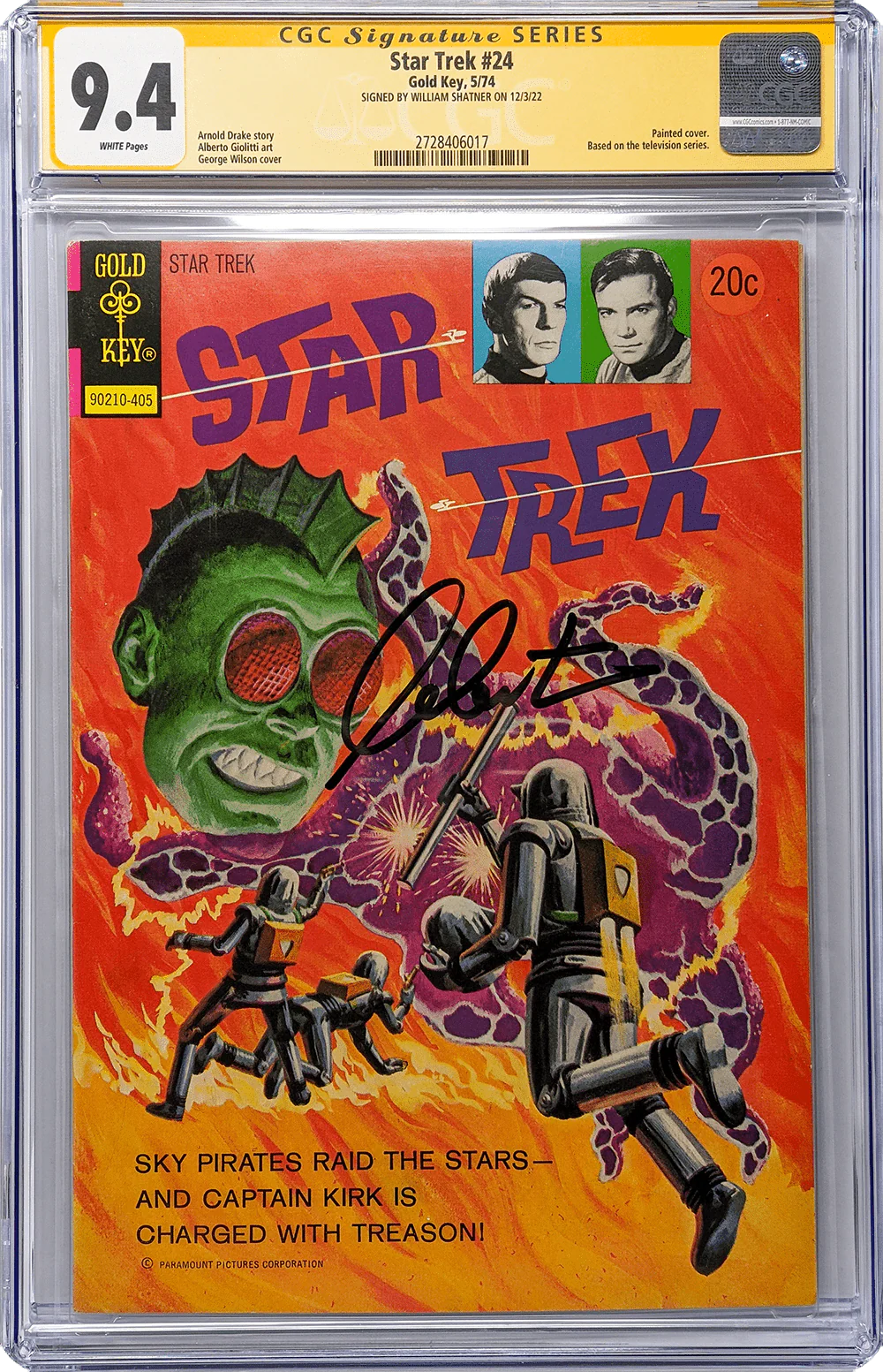 Star Trek #24 Gold Key Comics CGC Signature Series 9.4 Signed by William Shatner - Image 2