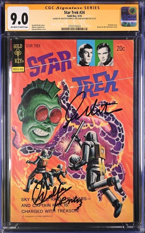 Star Trek #24 Gold Key CGC Signature Series 9.0 Cast x2 Signed Koenig, Shatner - Image 2