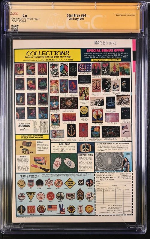 Star Trek #24 Gold Key CGC Signature Series 9.0 Cast x2 Signed Koenig, Shatner - Image 3