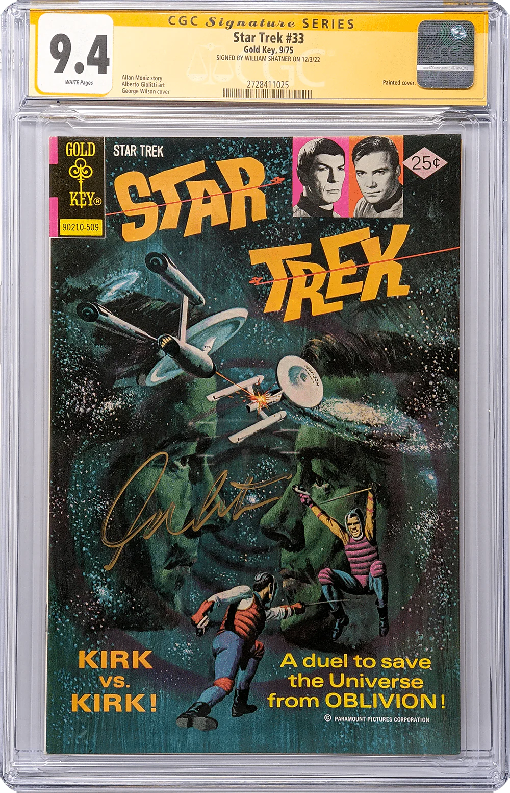 Star Trek #33 Gold Key Comics CGC Signature Series 9.6 Signed by William Shatner - Image 2