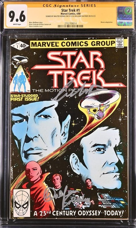 Star Trek #1 Marvel Comics CGC Signature Series 9.6 Cast x2 Signed Koenig, Shatner - Image 2