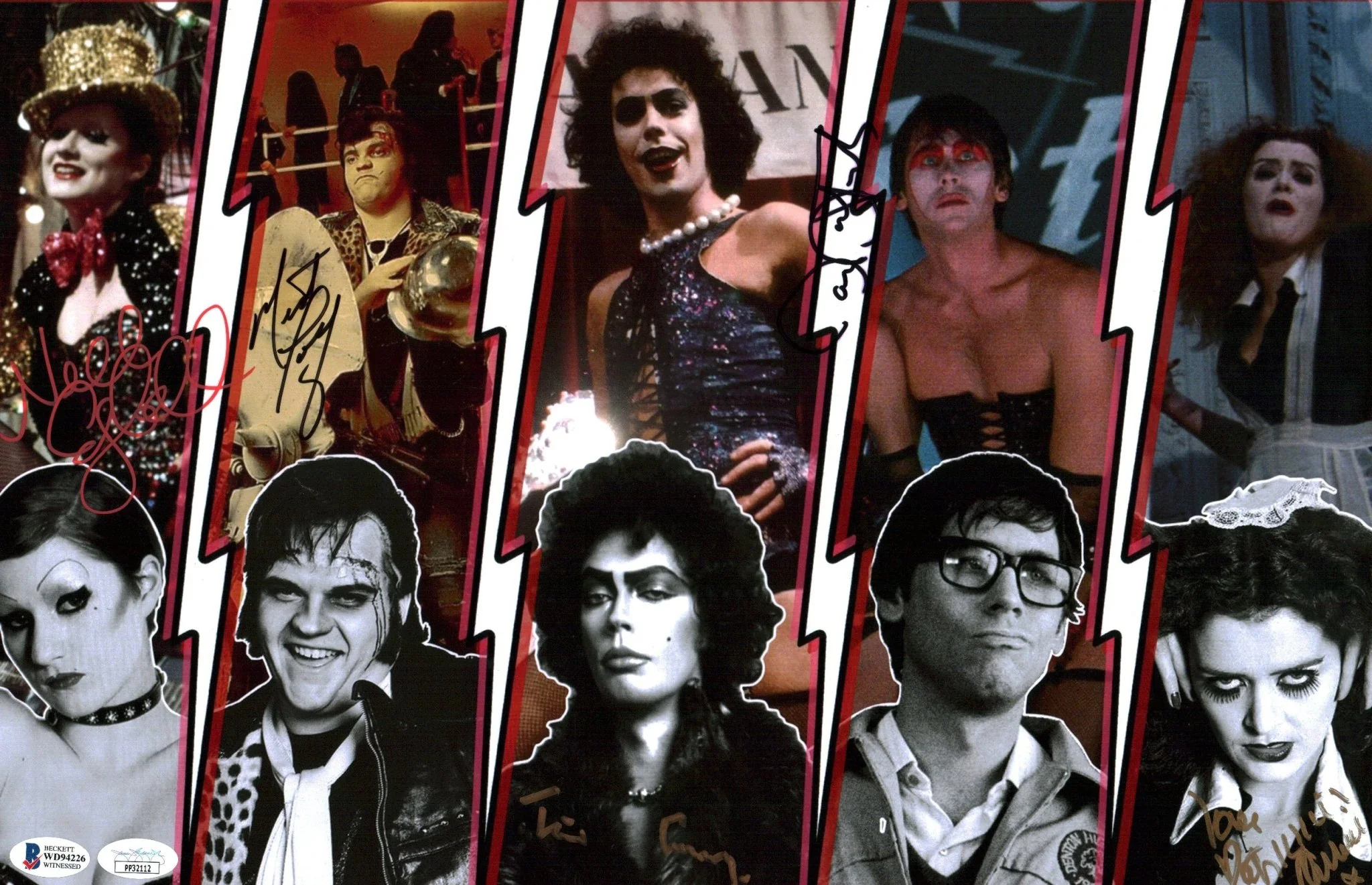The Rocky Horror Picture Show 11x17 Photo Poster Cast x5 Signed Bostwick, Campbell, Curry, Quinn, Meatloaf JSA Beckett Certified Autograph - Image 6
