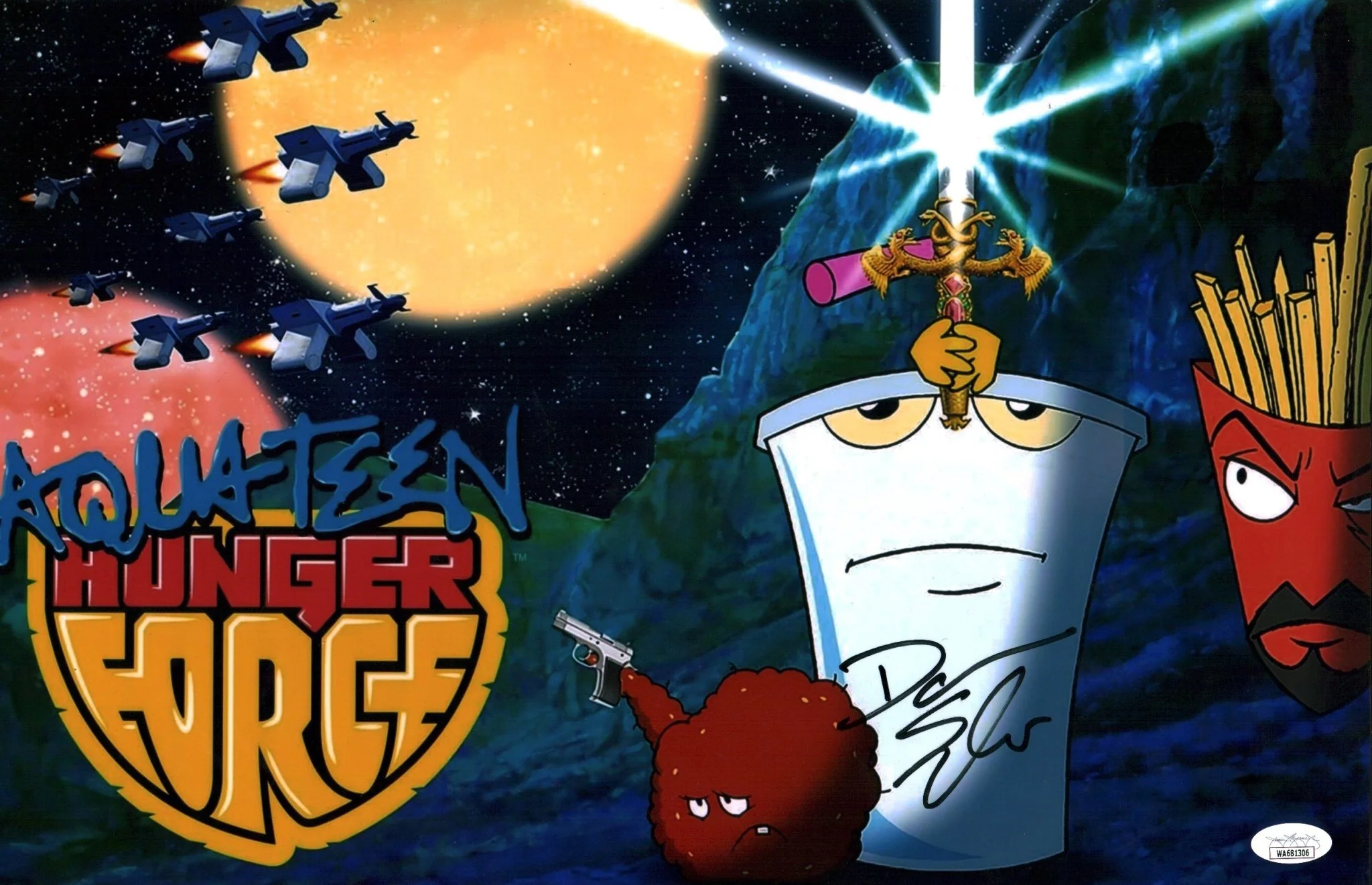 Dana Snyder Aqua Teen Hunger Force 11x17 Signed Photo Poster JSA Certified Autograph - Image 2