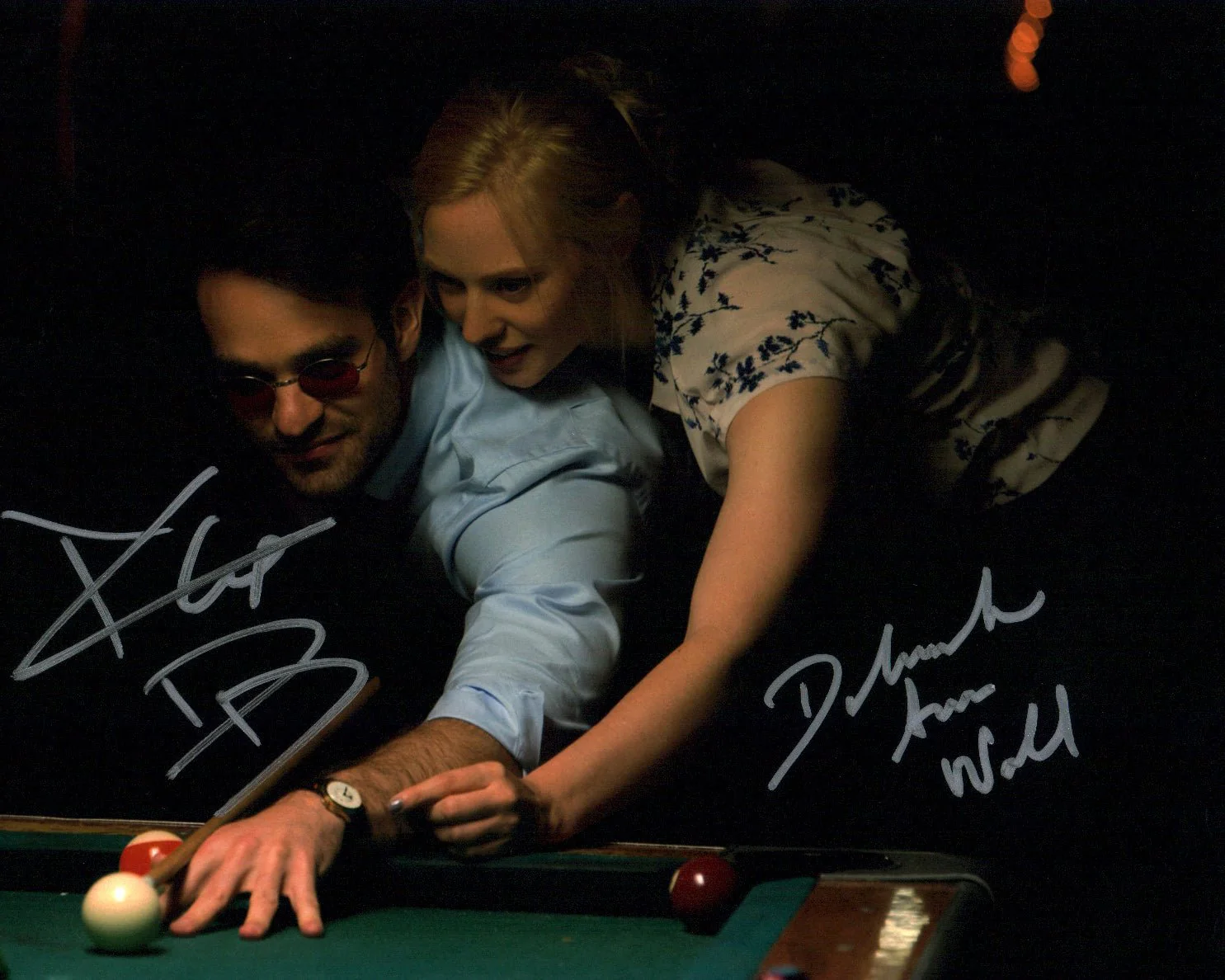 Daredevil 8x10 Photo Cast x2 Signed Charlie Cox, Deborah Ann Woll JSA Certified Autograph