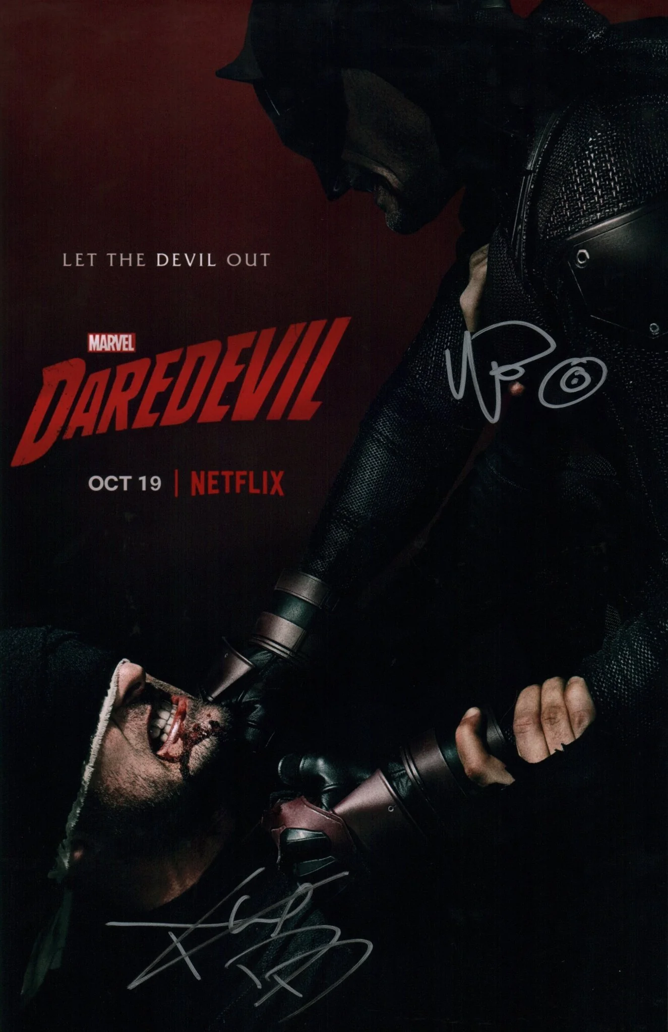 Daredevil 11x17 Photo Poster Cast x2 Signed Cox, Bethel Photo JSA Certified Autograph - Image 2