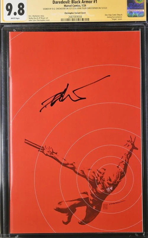 Daredevil: Black Armor #1 Marvel Comics Galxycon Exclusive Christopher Variant CGC Signature Series 9.8 Signed Chichester, Christopher - Image 10