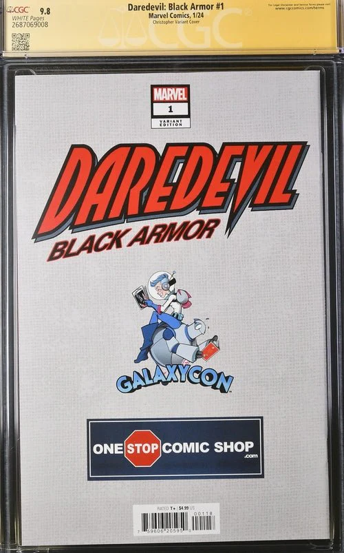 Daredevil: Black Armor #1 Marvel Comics Galxycon Exclusive Christopher Variant CGC Signature Series 9.8 Signed Chichester, Christopher - Image 11
