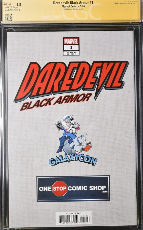 Daredevil: Black Armor #1 Marvel Comics Galxycon Exclusive Christopher Variant CGC Signature Series 9.8 Signed Chichester, Christopher - Image 13