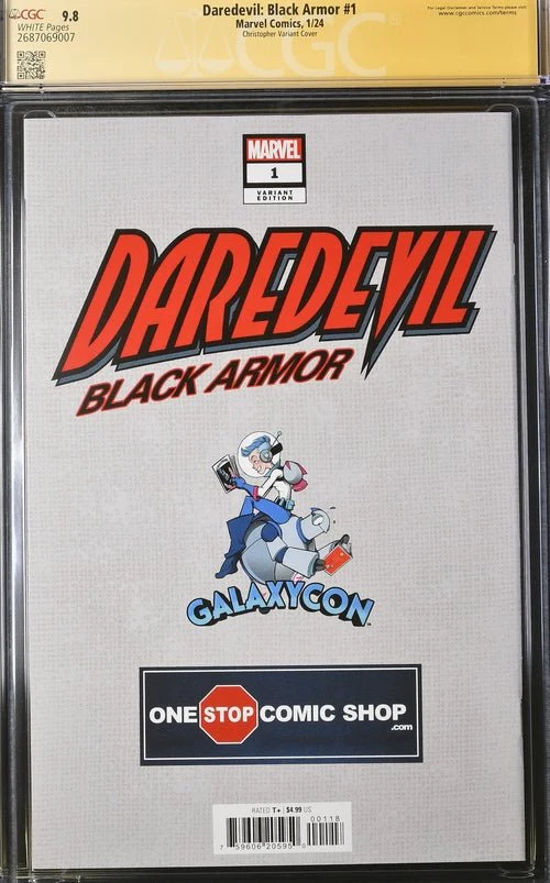 Daredevil: Black Armor #1 Marvel Comics Galxycon Exclusive Christopher Variant CGC Signature Series 9.8 Signed Chichester, Christopher - Image 17