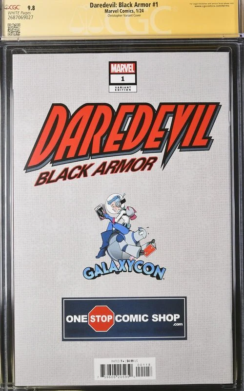 Daredevil: Black Armor #1 Marvel Comics Galxycon Exclusive Christopher Variant CGC Signature Series 9.8 Signed Chichester, Christopher - Image 19