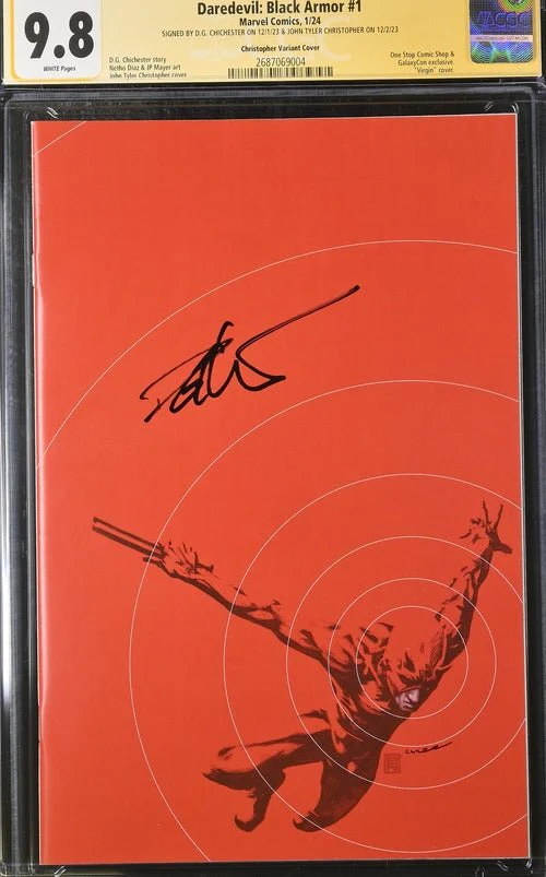 Daredevil: Black Armor #1 Marvel Comics Galxycon Exclusive Christopher Variant CGC Signature Series 9.8 Signed Chichester, Christopher - Image 2