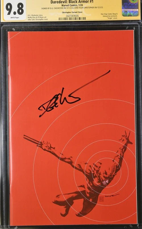 Daredevil: Black Armor #1 Marvel Comics Galxycon Exclusive Christopher Variant CGC Signature Series 9.8 Signed Chichester, Christopher - Image 20