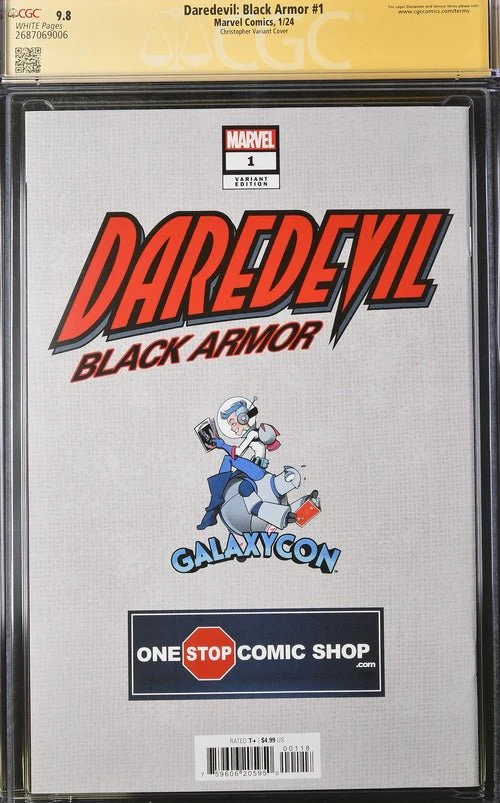 Daredevil: Black Armor #1 Marvel Comics Galxycon Exclusive Christopher Variant CGC Signature Series 9.8 Signed Chichester, Christopher - Image 21