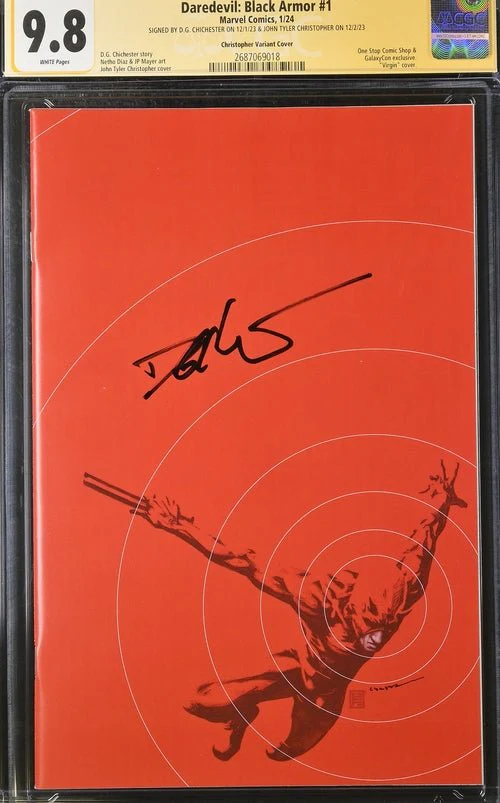 Daredevil: Black Armor #1 Marvel Comics Galxycon Exclusive Christopher Variant CGC Signature Series 9.8 Signed Chichester, Christopher - Image 22