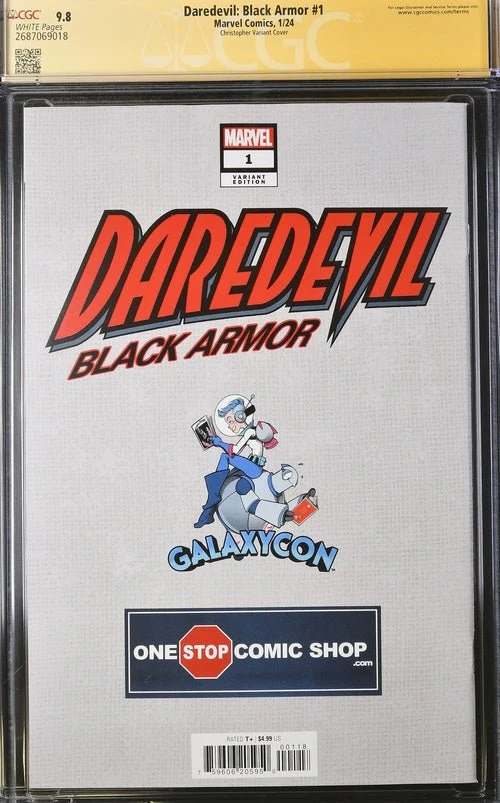 Daredevil: Black Armor #1 Marvel Comics Galxycon Exclusive Christopher Variant CGC Signature Series 9.8 Signed Chichester, Christopher - Image 23