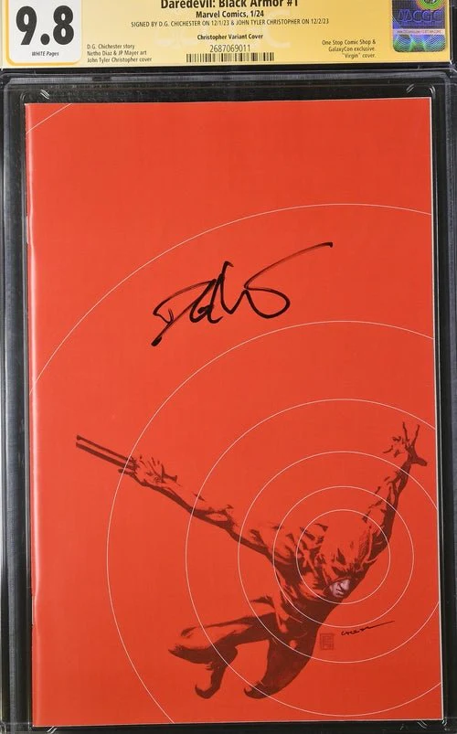 Daredevil: Black Armor #1 Marvel Comics Galxycon Exclusive Christopher Variant CGC Signature Series 9.8 Signed Chichester, Christopher - Image 24