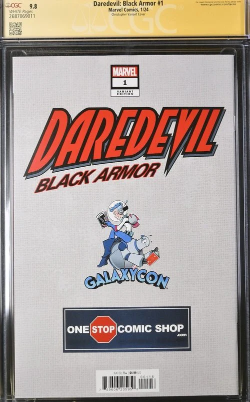 Daredevil: Black Armor #1 Marvel Comics Galxycon Exclusive Christopher Variant CGC Signature Series 9.8 Signed Chichester, Christopher - Image 25