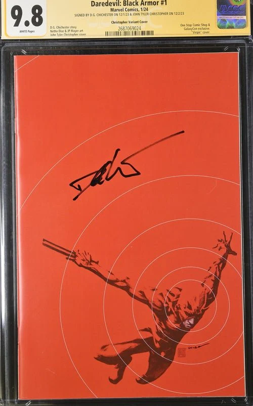 Daredevil: Black Armor #1 Marvel Comics Galxycon Exclusive Christopher Variant CGC Signature Series 9.8 Signed Chichester, Christopher - Image 26