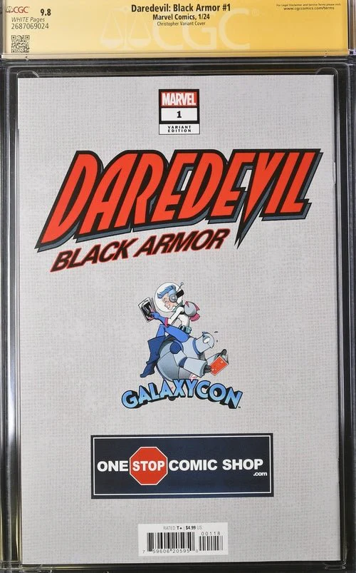 Daredevil: Black Armor #1 Marvel Comics Galxycon Exclusive Christopher Variant CGC Signature Series 9.8 Signed Chichester, Christopher - Image 27