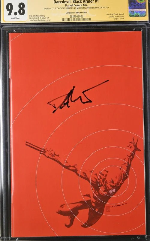 Daredevil: Black Armor #1 Marvel Comics Galxycon Exclusive Christopher Variant CGC Signature Series 9.8 Signed Chichester, Christopher - Image 28