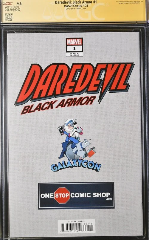 Daredevil: Black Armor #1 Marvel Comics Galxycon Exclusive Christopher Variant CGC Signature Series 9.8 Signed Chichester, Christopher - Image 5
