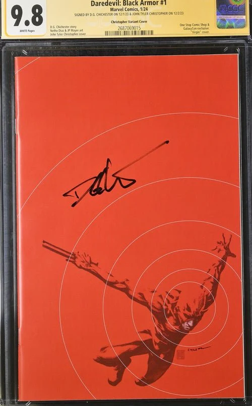 Daredevil: Black Armor #1 Marvel Comics Galxycon Exclusive Christopher Variant CGC Signature Series 9.8 Signed Chichester, Christopher - Image 6