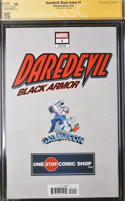 Daredevil: Black Armor #1 Marvel Comics Galxycon Exclusive Christopher Variant CGC Signature Series 9.8 Signed Chichester, Christopher - Image 7