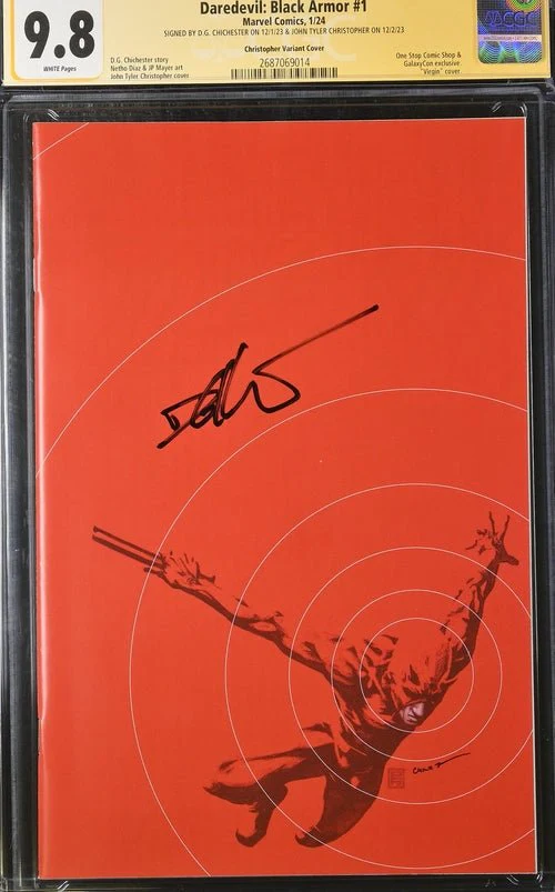 Daredevil: Black Armor #1 Marvel Comics Galxycon Exclusive Christopher Variant CGC Signature Series 9.8 Signed Chichester, Christopher - Image 8