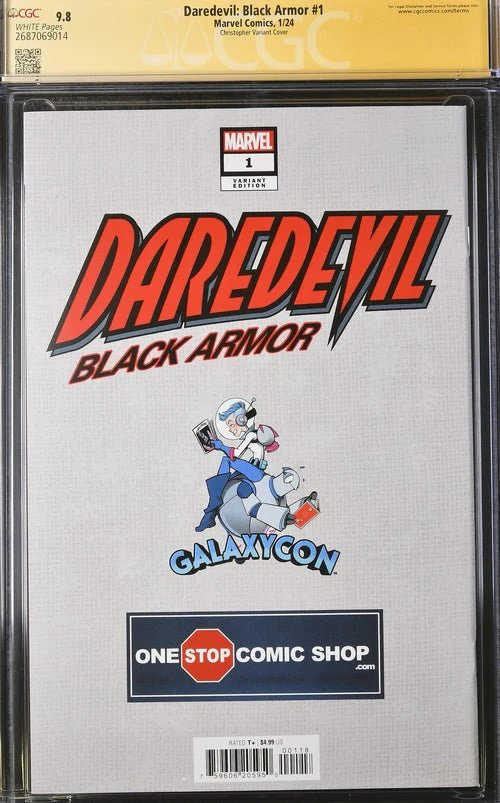 Daredevil: Black Armor #1 Marvel Comics Galxycon Exclusive Christopher Variant CGC Signature Series 9.8 Signed Chichester, Christopher - Image 9