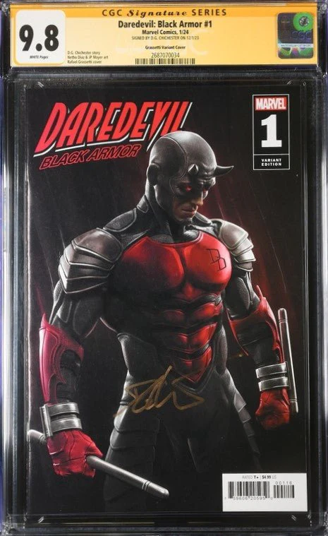 Daredevil: Black Armor #1 Marvel Comics Grassetti Variant CGC Signature Series 9.8 Signed DG Chichester - Image 2