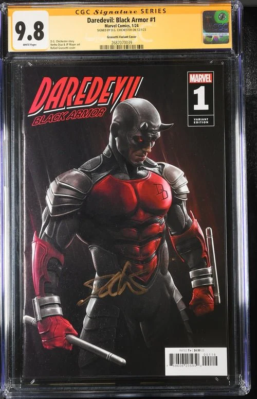 Daredevil: Black Armor #1 Marvel Comics Grassetti Variant CGC Signature Series 9.8 Signed DG Chichester - Image 4