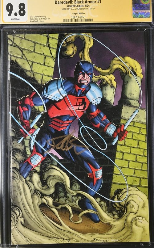 Daredevil: Black Armor #1 Marvel Comics Virgin Edition CGC Signature Series 9.8 Signed DG Chichester - Image 2