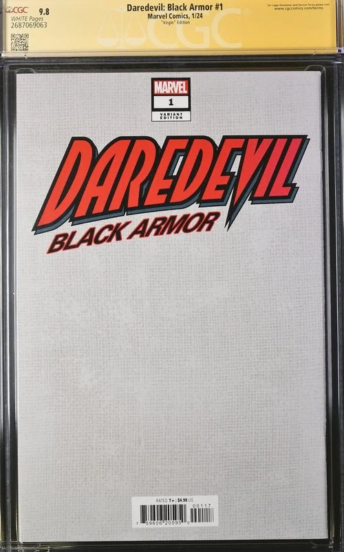 Daredevil: Black Armor #1 Marvel Comics Virgin Edition CGC Signature Series 9.8 Signed & Sketch by Charlie Cox, Signed DG Chichester, Vincent D'Onofrio - Image 5