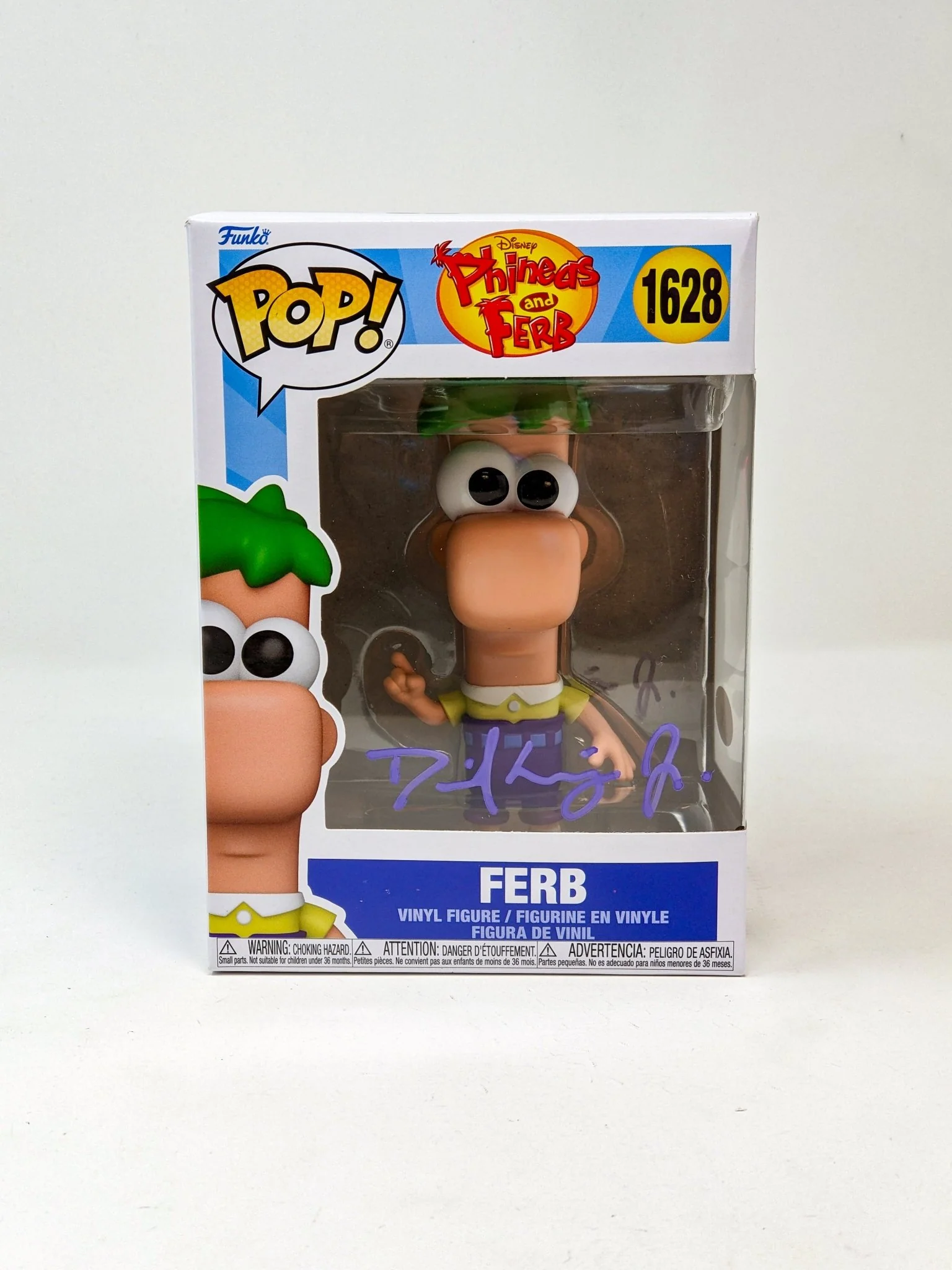 David Errigo Phineas and Ferb #1628 FERB Signed Funko Pop JSA Certified Autograph - Image 2